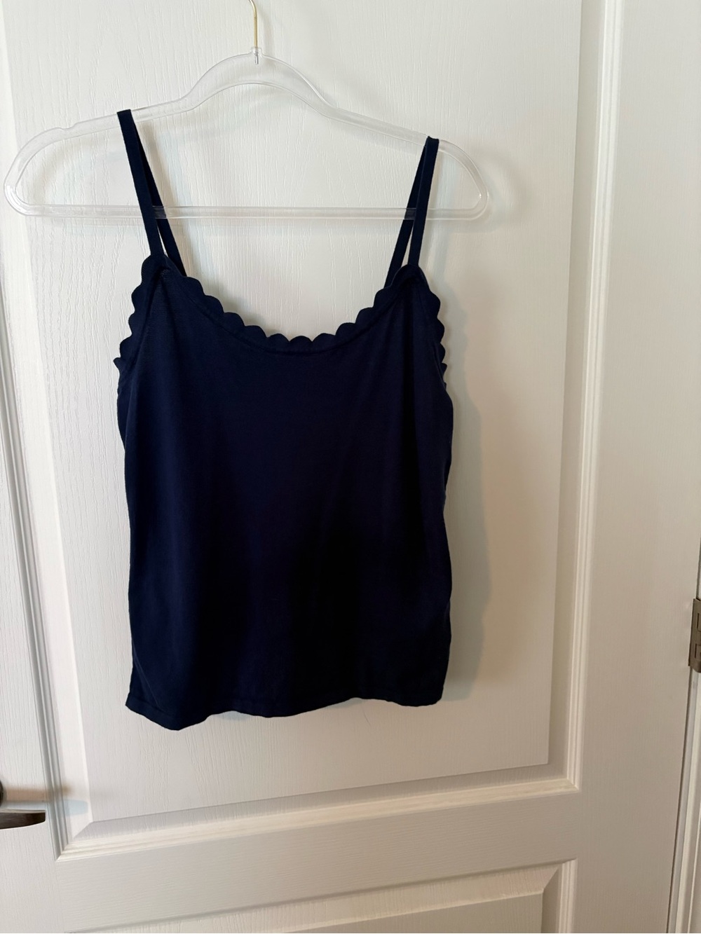J.Crew Scalloped Neck Cotton Camisole in Blue Size Medium Like New